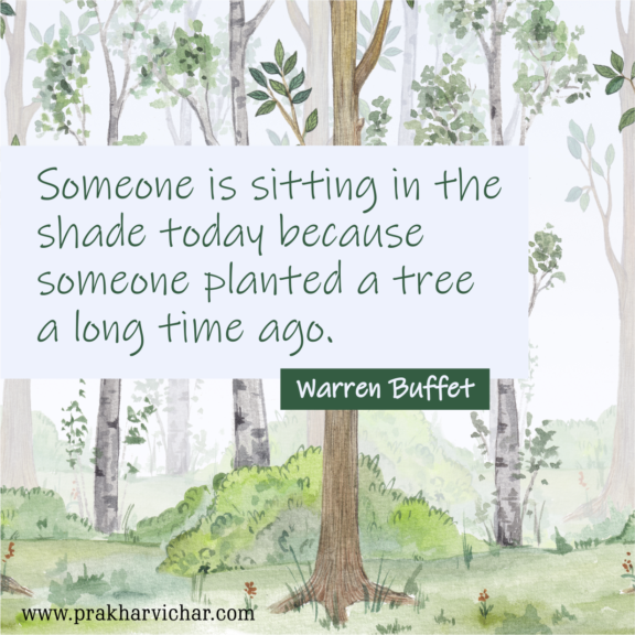 “Someone is sitting in the shade today because someone planted a tree a long time ago.”-Warren Buffet